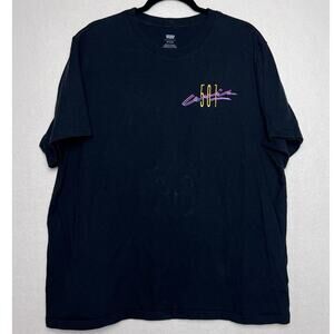 Levi's Shirt Men's Black 501 Embroidered Relaxed Short Sleeve Shirt Size XL